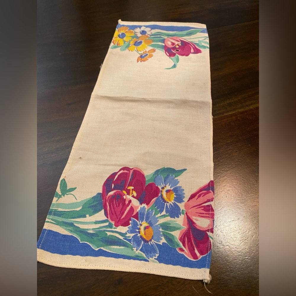 Vintage material with flowers. Small piece of material